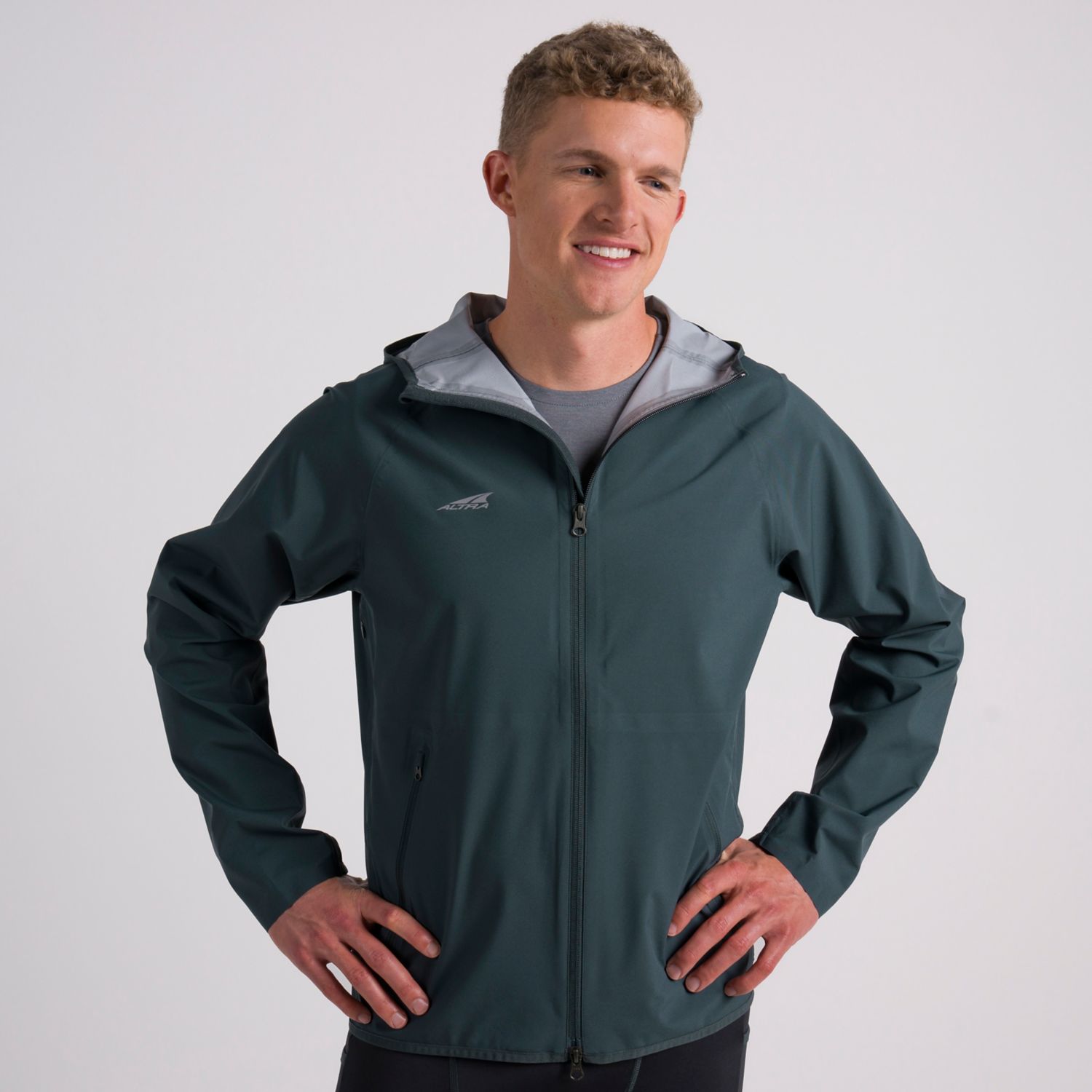 Dark Green Men's Altra Waterproof Running Jackets | Israel-61534909