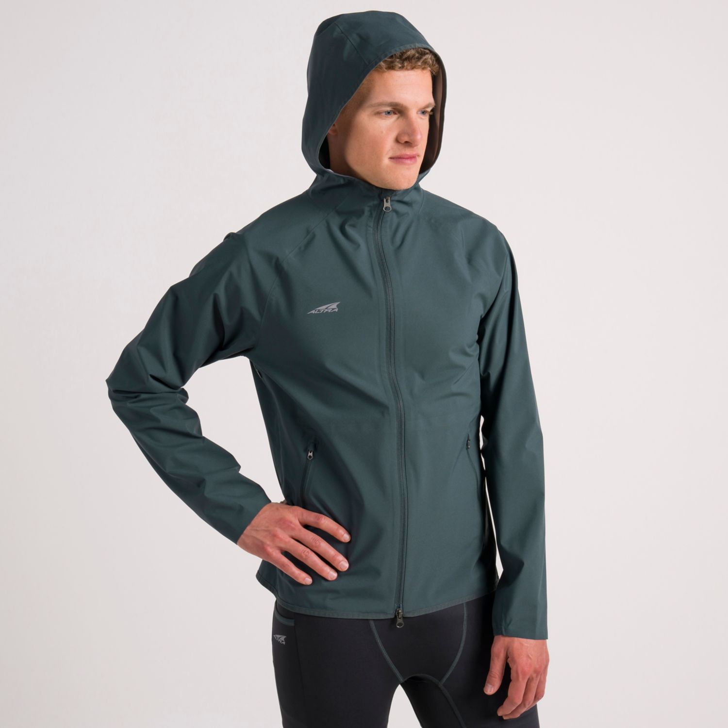 Dark Green Men's Altra Waterproof Running Jackets | Israel-61534909