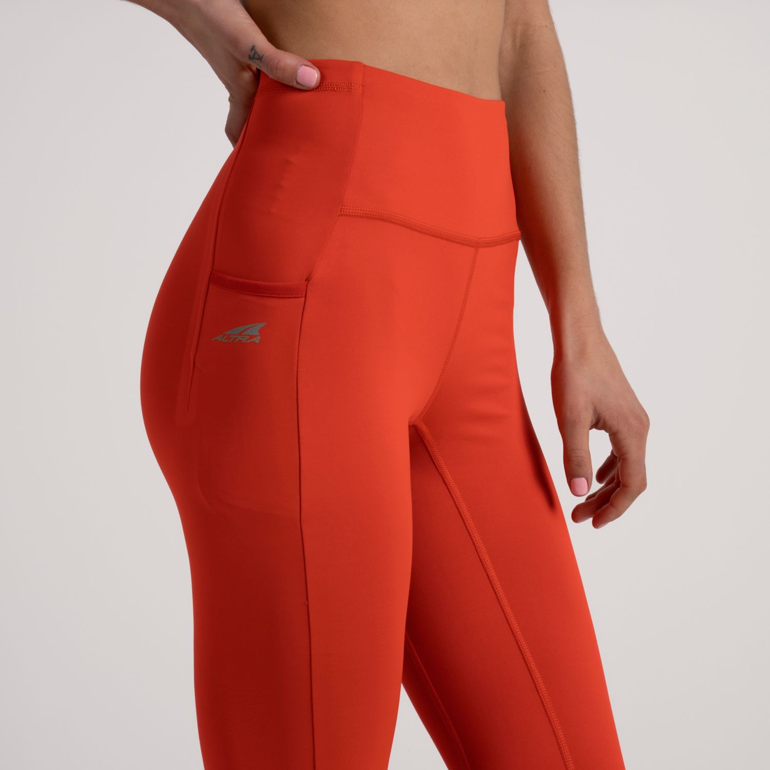 Red Women's Altra Core Crop Running Tights | Israel-40136259