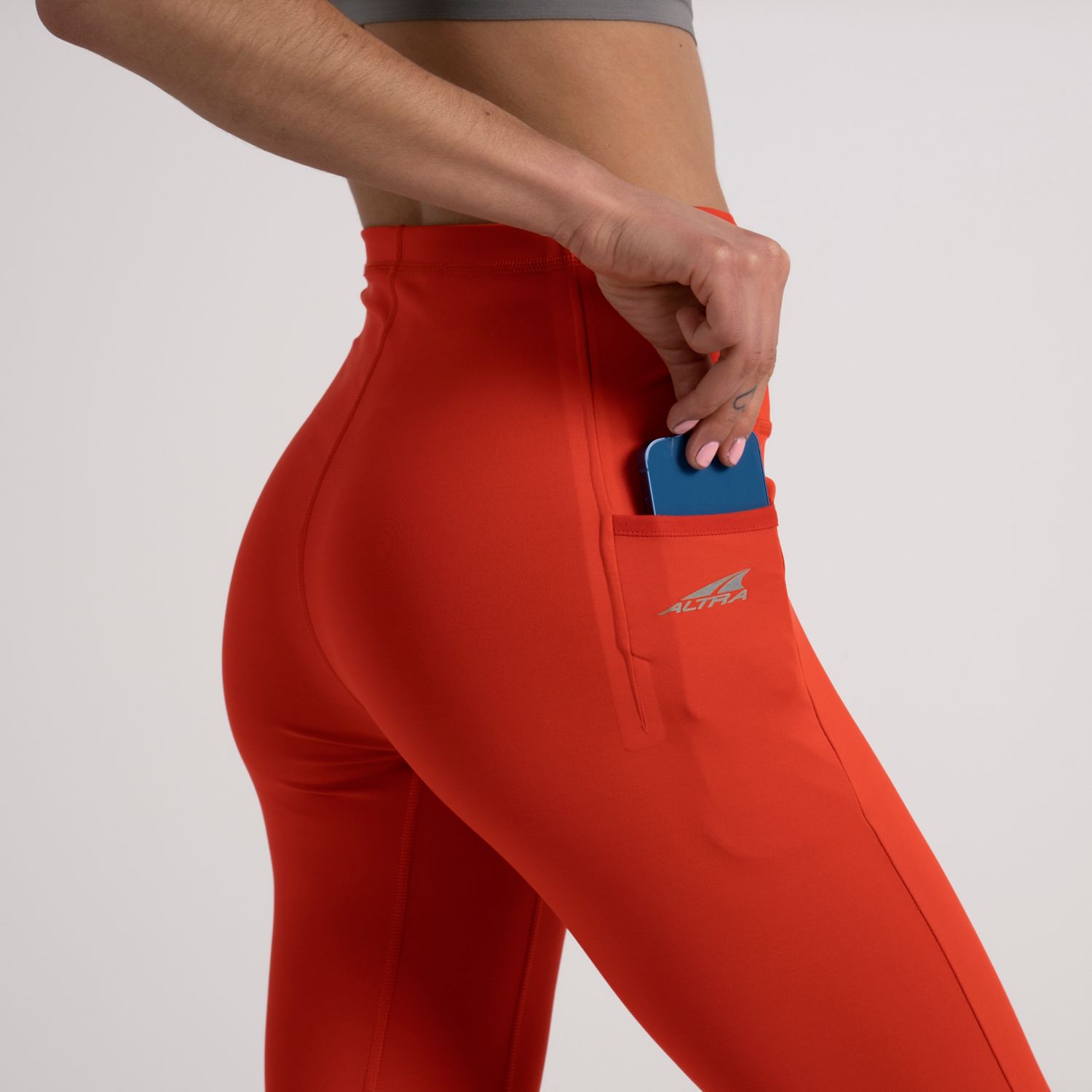 Red Women's Altra Core Crop Running Tights | Israel-40136259